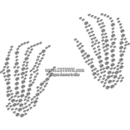 Hand of Death Rhinestone Hotfix Motif for Mask